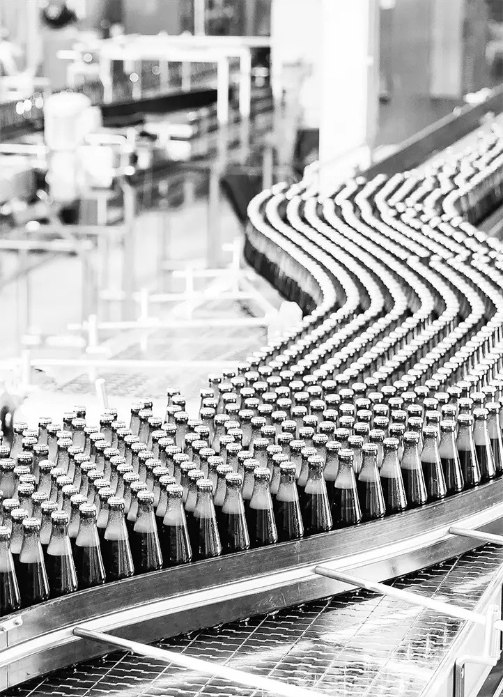 Macchina imbottigliatrice per rappresentare la progettazione meccanica in Asotech