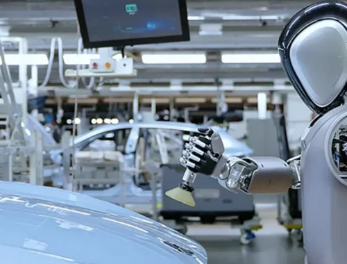 Humanoid robot-run car factory