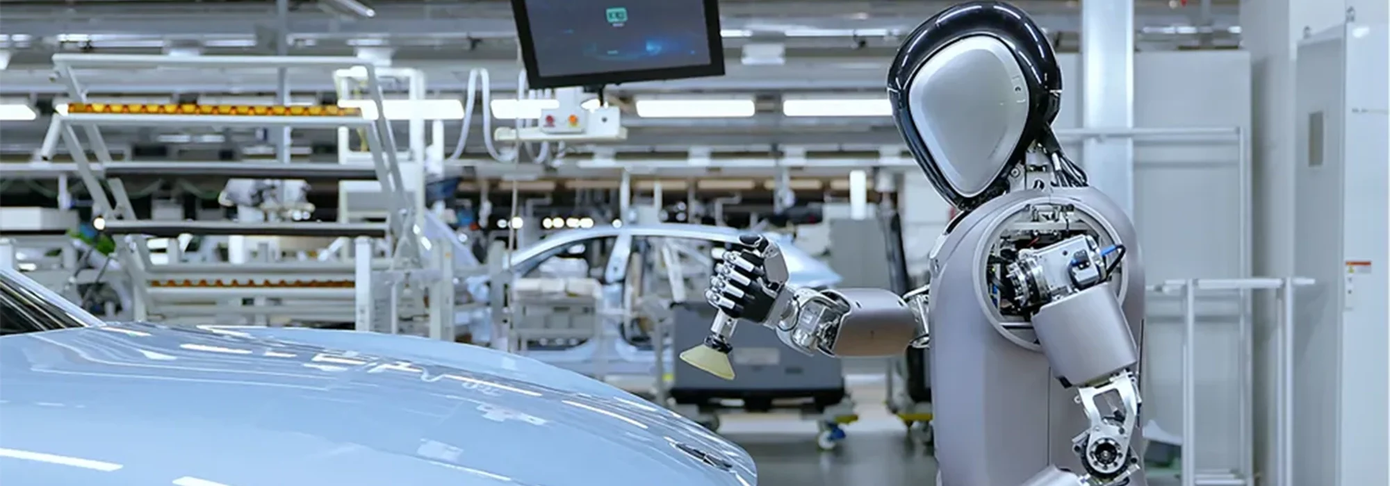 Humanoid robot-run car factory